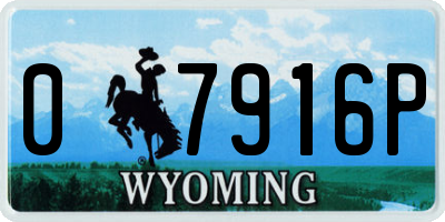 WY license plate 07916P