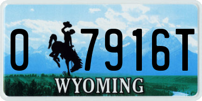 WY license plate 07916T