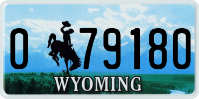 WY license plate 079180