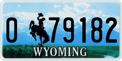 WY license plate 079182