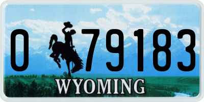 WY license plate 079183