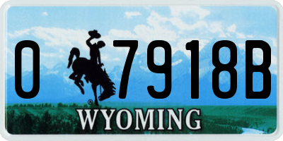 WY license plate 07918B
