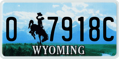 WY license plate 07918C