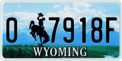 WY license plate 07918F