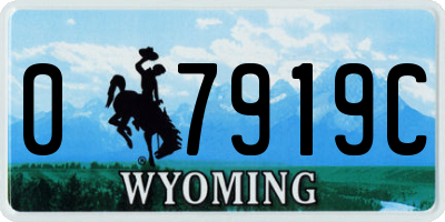 WY license plate 07919C
