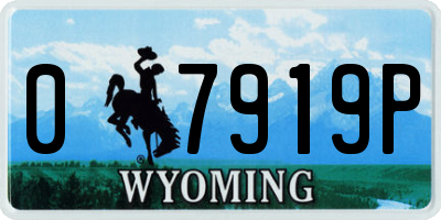 WY license plate 07919P