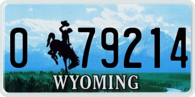 WY license plate 079214