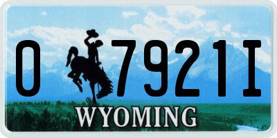 WY license plate 07921I