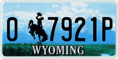 WY license plate 07921P