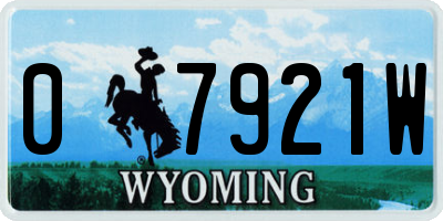 WY license plate 07921W