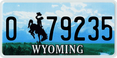 WY license plate 079235