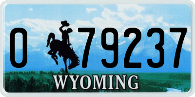 WY license plate 079237