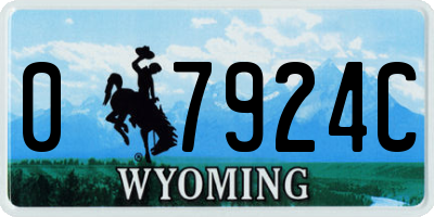 WY license plate 07924C