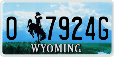 WY license plate 07924G