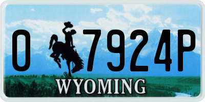 WY license plate 07924P