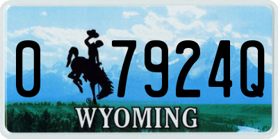 WY license plate 07924Q