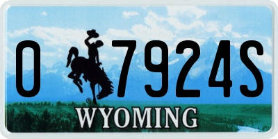 WY license plate 07924S