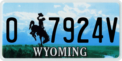 WY license plate 07924V