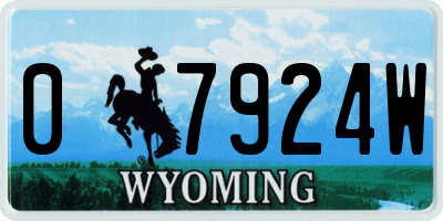 WY license plate 07924W