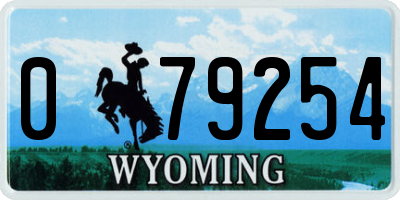 WY license plate 079254