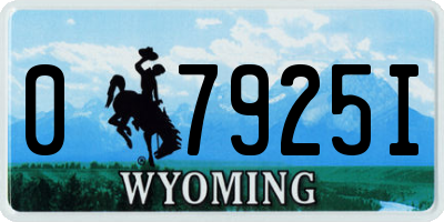 WY license plate 07925I