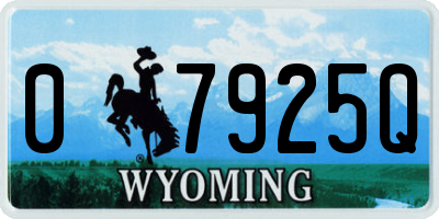 WY license plate 07925Q