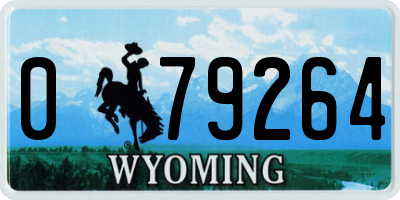 WY license plate 079264