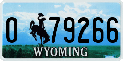 WY license plate 079266