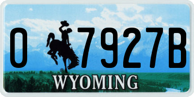WY license plate 07927B