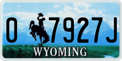 WY license plate 07927J