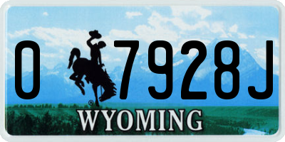WY license plate 07928J