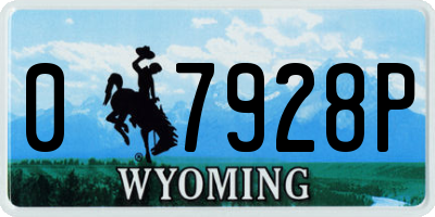 WY license plate 07928P
