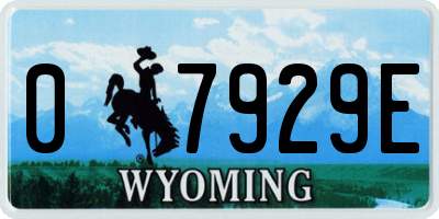 WY license plate 07929E