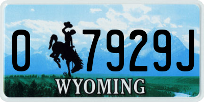 WY license plate 07929J