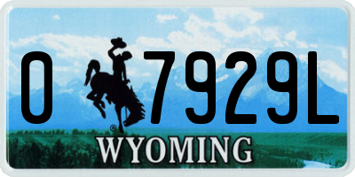 WY license plate 07929L