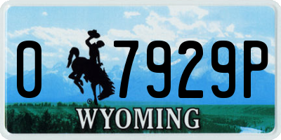 WY license plate 07929P