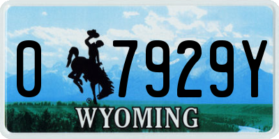 WY license plate 07929Y