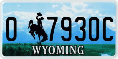 WY license plate 07930C