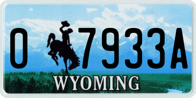 WY license plate 07933A