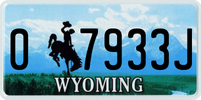 WY license plate 07933J