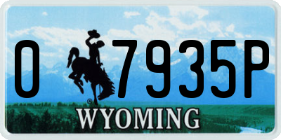 WY license plate 07935P