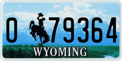 WY license plate 079364