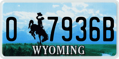 WY license plate 07936B