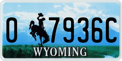WY license plate 07936C