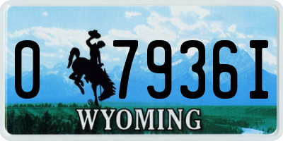 WY license plate 07936I