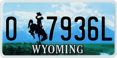 WY license plate 07936L
