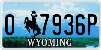 WY license plate 07936P