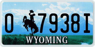 WY license plate 07938I
