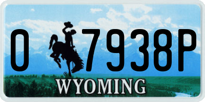 WY license plate 07938P