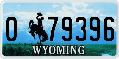 WY license plate 079396